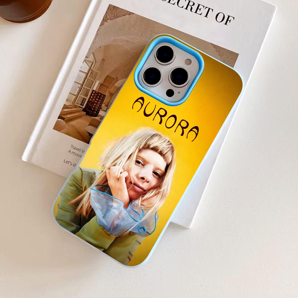 Aurora Aksnes Гелевый Двухслойный Светло-голубой Чехол для Мобильного Телефона для iPhone 17 16 15 14 13 12 11 Air Pro Max Plus Защитный