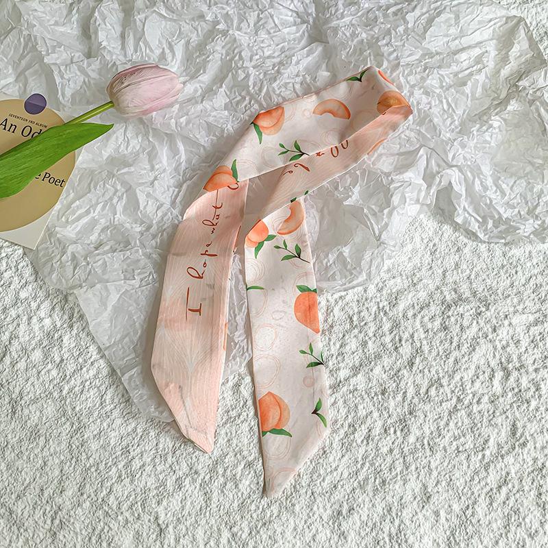 New Luxury Brand Model Small Silk Scarf for Women Hair Band Bag Handle Handbag Ribbon Scarf Neck Scarves Neckerchief