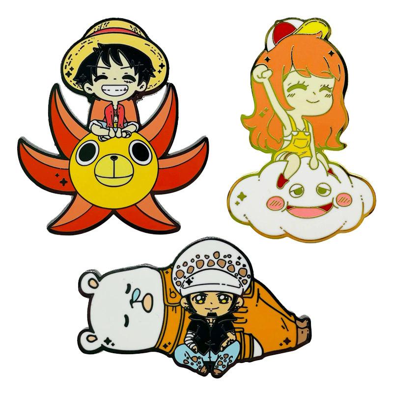 Креативные эмалевые значки Аниме One Piece Монки Д. Луффи Значки Мужские Женские Броши Крутые Значки для Портфеля Украшения Подарки
