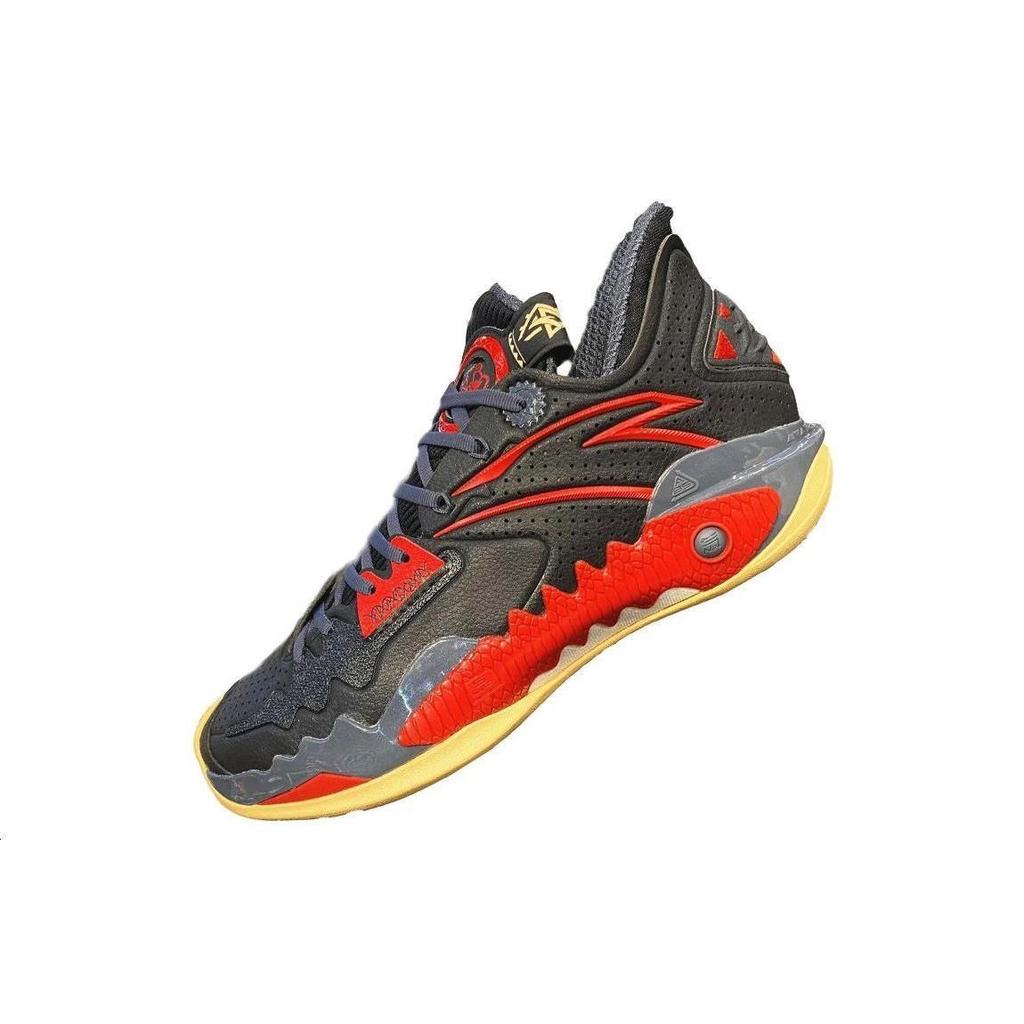 Anta Кроссовки для баскетбола Crazy Tide 5 с круглым носком, удобные, амортизирующие, нескользящие, низкие, мужские, черные, университетско-красные 112341106-5