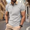 Men's Fashion Polo Shirt Colour Blocking Buttons Top Men's Sports Polo Shirt New Short-sleeved Body Shirt