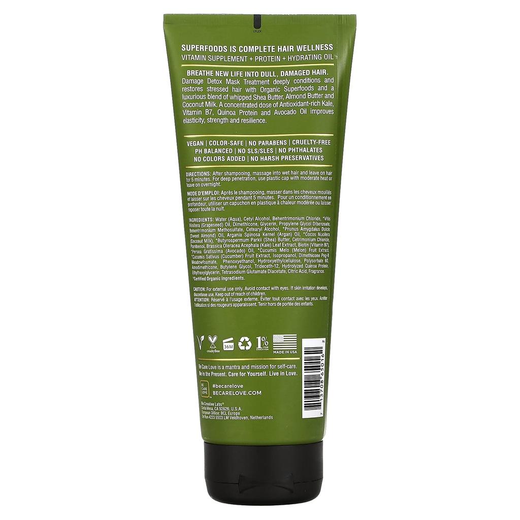 Be Care Love Kale, Damage Detox Beauty Mask Treatment, 8 жидких унций (236 мл)