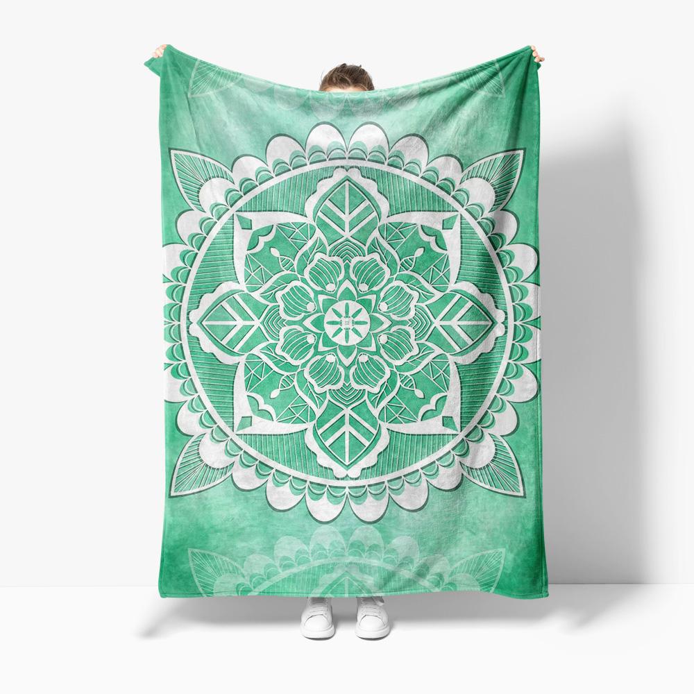 Boho Mandala Throw Blanket Textured Geometric Pattern Decorative Cushion Cover Bed Sofa Throw Blanket