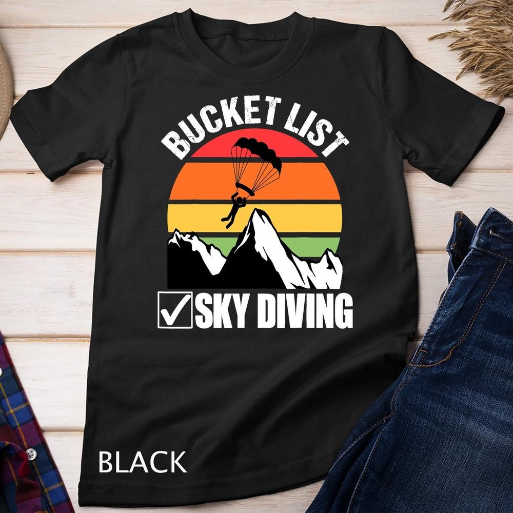 Bucket List Sky Diving Vintage Skydiver Skydiving Parachute Unisex T-shirt
