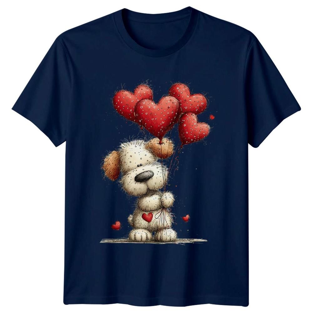 Puppy Love Hearts Dog Unisexs TShirt Unisexs Tee Graphic Unisex Top