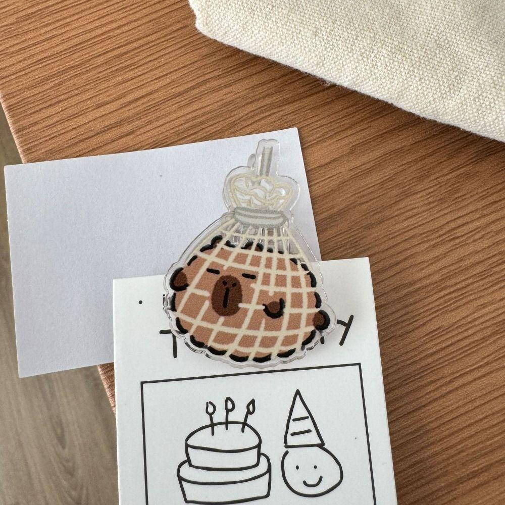 Акриловый зажим Capybara PP, мультяшный акриловый зажим, милый тестовый зажим для бумаги, студент