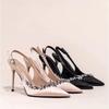 2025 Summer Crystal High Heel Women Sandals Fashion Pointed Toe Singbacks Pumps Ladies Party Dress Female Shoes