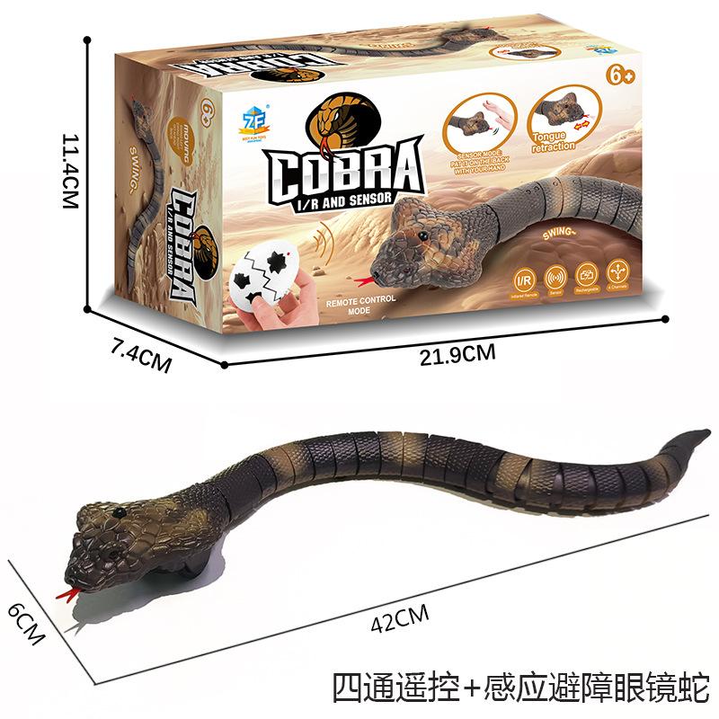 Scary Toy Remote Control Snake Trick Electric Snake Simulation Animal Cobra Infrared Insect Specimen Model