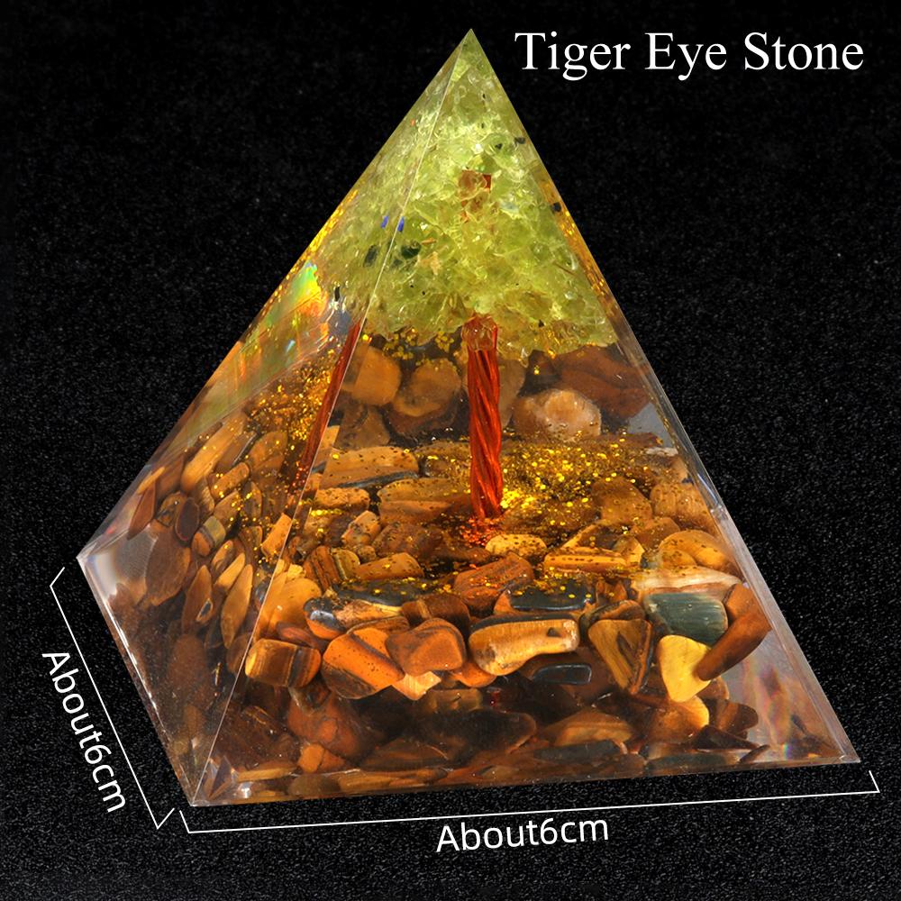 1 шт. Пирамида из натуральной каменной крошки, декоративная, Рейки, целебные камни, предметы интерьера, пирамида Древо жизни, настольный декор для дома, украшения, подарки на удачу