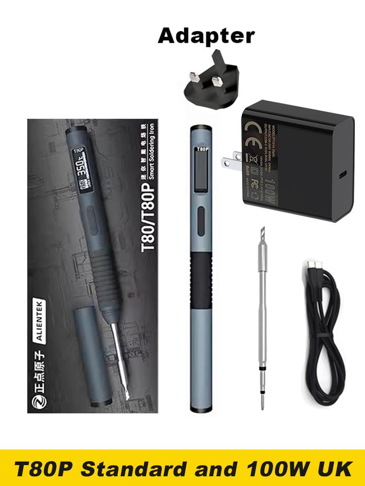 ALIENTEK T80P Electric Soldering Iron 100W Adjustable Digital Display Automatic Sleep BGA Precision Soldering Iron Repair Tool