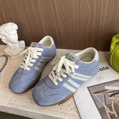 Версия из коровьей кожи~ Повседневная спортивная женская обувь 2025 новая весенняя на плоской подошве нескользящая универсальная немецкая тренировочная обувь женская обувь с мягкой подошвой