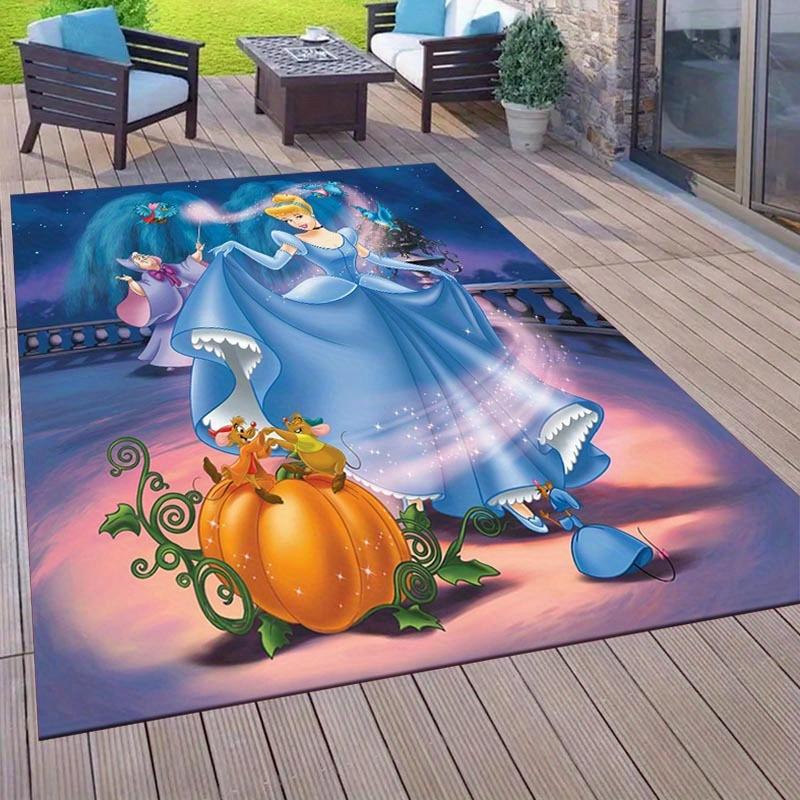 1pc Snow White Pattern Area Rug Soft Flannel Floor Mat for Living Room, Office, Bedroom, Outdoor and Camping, Sofa Coffee Table Floor Mat, D