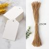50PCS Kraft Paper Gift Tags with Strings White Cardboard for Wedding Birthday Christmas Party Cookie Packaging Supplies