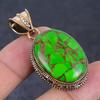 Copper Green Turquoise Gemstone Copper Jewelry Pendant 1.89"