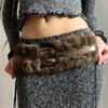 PU Leather Plush Belt Spicy Girl Y2K Waistband Fashion Leather Fur Belt  Female/Girls