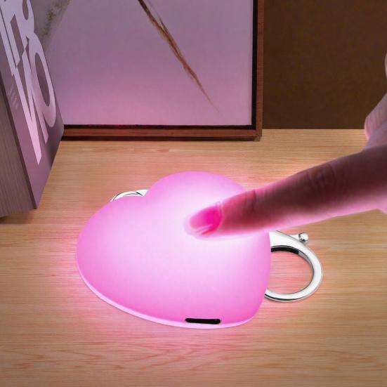 Светящийся кошелек в форме сердца с датчиком касания и движения, USB-зарядка, автоматическое светодиодное свечение, мини-фонарик, для сумок, кошельков, брелоков