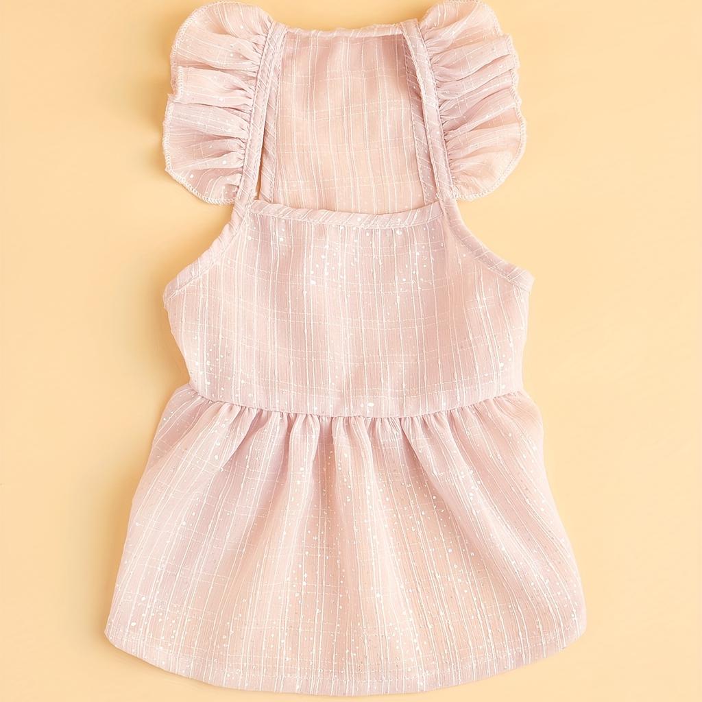 Dog Dress Ruffle Sleeve Breathable Kitten Princess Dress Cat Dress for Small Medium Dogs Puppy