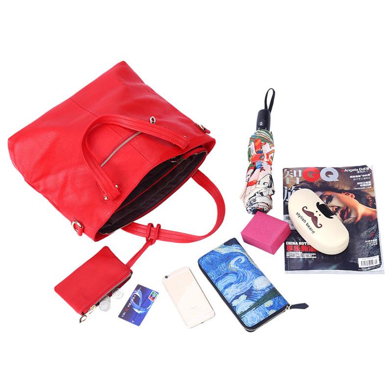 Bison Denim Luxury Women Bag Genuine Leather Handbag Shoulder Bags Ladies Tote Large Capacity Handbags Purse