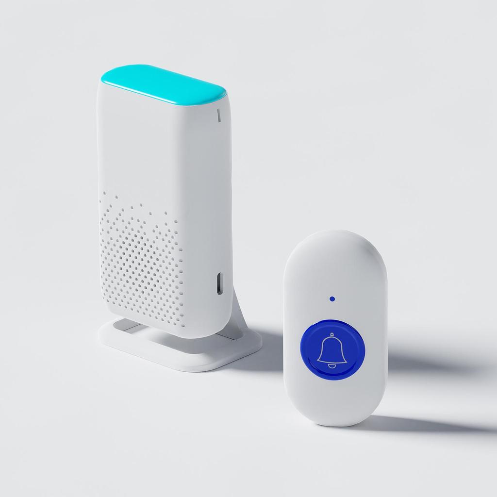 Беспроводная кнопка экстренного вызова для пожилых - Домашний дверной звонок с мигающим светом и вибросигналом