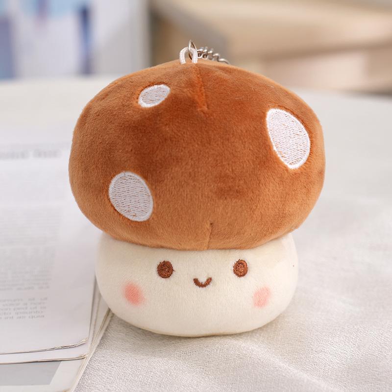 Cartoon Mushroom Doll Keychain Cute Stuffed Plush Toys Car Key Ring Bag Pendant