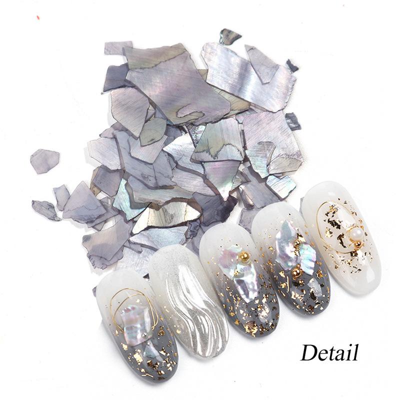 1 Box Nails Abalone Shell Fragments Texture Natural Sea Shell 3D Charm Shell Nail Art Decoration DIY Beauty Tools