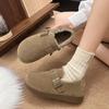 Fleece All-inclusive Retro Women's Winter 2024 New One-pedal Cotton Shoes Fluffy Shoes Thickened Warm Snow Boots