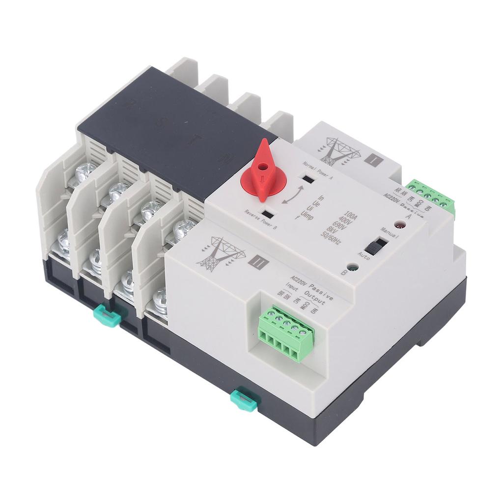 Dual Power Automatic Transfer Switch 4P Fast Switching AC400V 100A for Home Factory