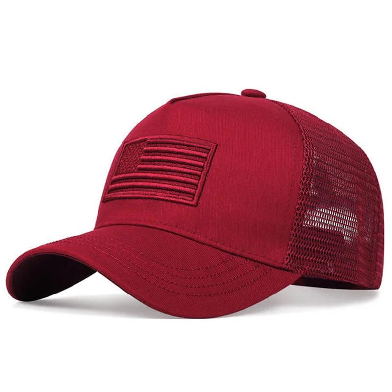 Unisex USA Flag Mesh Baseball Cap Summer Breathable Hat Men Women Tactical Hats Unisex Hip Hop Caps Outdoor Sport Trucker Hats