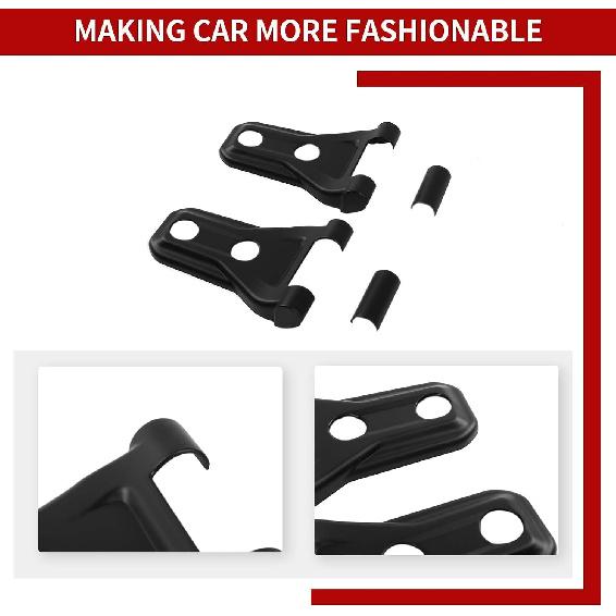 Hood Hinge Cover Decoration Trim Exterior Cover Kit Fit for 2018-2025 Jeep Wrangler JL JLU & Gladiator JT(Matte Black)