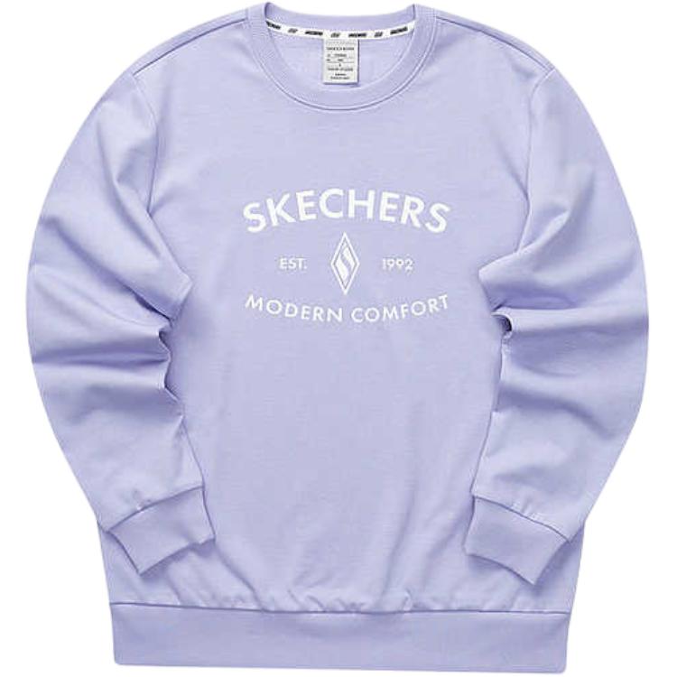 Skechers Свитшот с круглым вырезом серии Diamond, сletter, с длинным рукавом, унисекс, цвет Sweet-Lavender L323U174-01DU