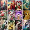 Full Round Diamond Painting Kit Peacock Flower Home Decor Embroidery Mosaic Animal Wall Art