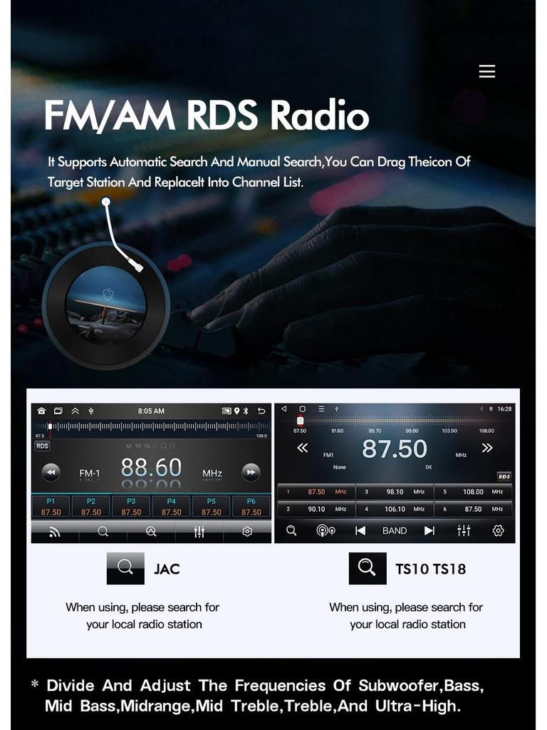 Универсальный 7-10-дюймовый экран для центральной консоли автомобиля с навигацией, камерой заднего вида и радио