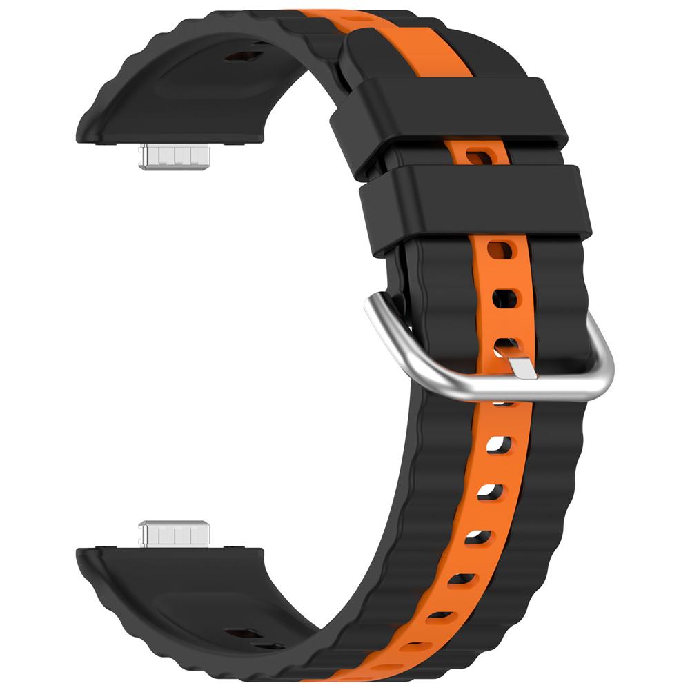Двухцветный вертикальный полосатый силиконовый ремешок для Huawei watch Fit5/Fit5Pro/fit 4 / 4pro / fit 3 Браслет для часов Дышащий спортивный сменный