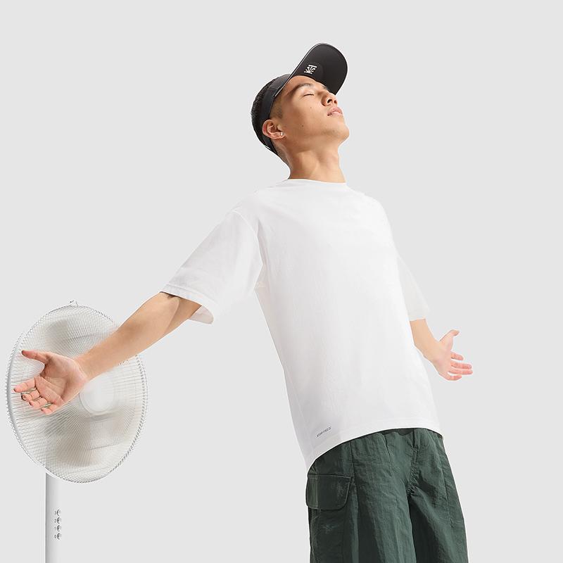 Футболка Li Ning Cool Tea T Ice Silk Quick Dry Cool, однотонная, с круглым вырезом, повседневная, спортивная, с коротким рукавом, мужская, цвет белый ATSU731-3