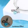 S925 Silver DIY Glow In The Dark Pendant Charms Colorful Butterfly Crab Octopus Jewelry Accessories