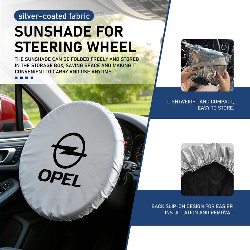 AAHC1 For Opel Car Sun Shade for Steering Wheel Anti UV Heat Insulation Protector ADAM ASTRA J K CORSA E INSIGNIA MOKKA VIVA Meriva