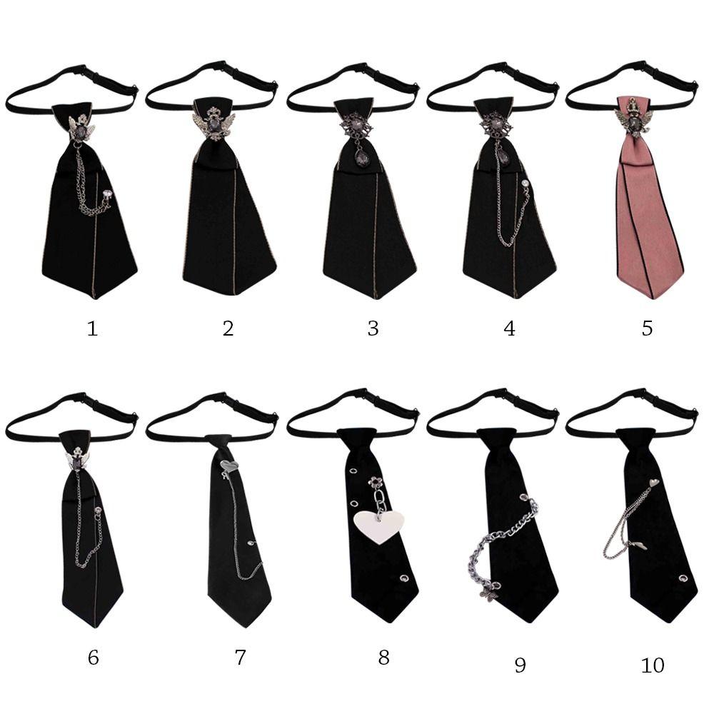 Punk Jewelry Bowtie Crystal Pendant JK Shirt Decoration Fashion Cravat Men Women