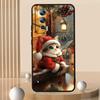 Рождественский мультяшный кот Арт Чехол для телефона Для Xiaomi Redmi 12 13C 12C 13 10C 9T A2 9A 9C 7A Note 10S 8T 10 9 8 Pro 4G 5G Черный