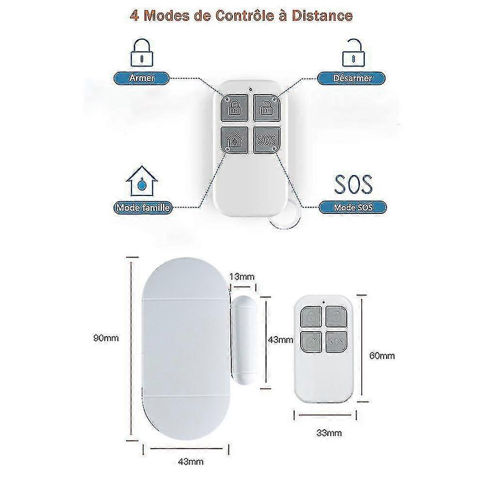 Door magnetic alarm door and window alarm door alarm wireless anti-theft remote control