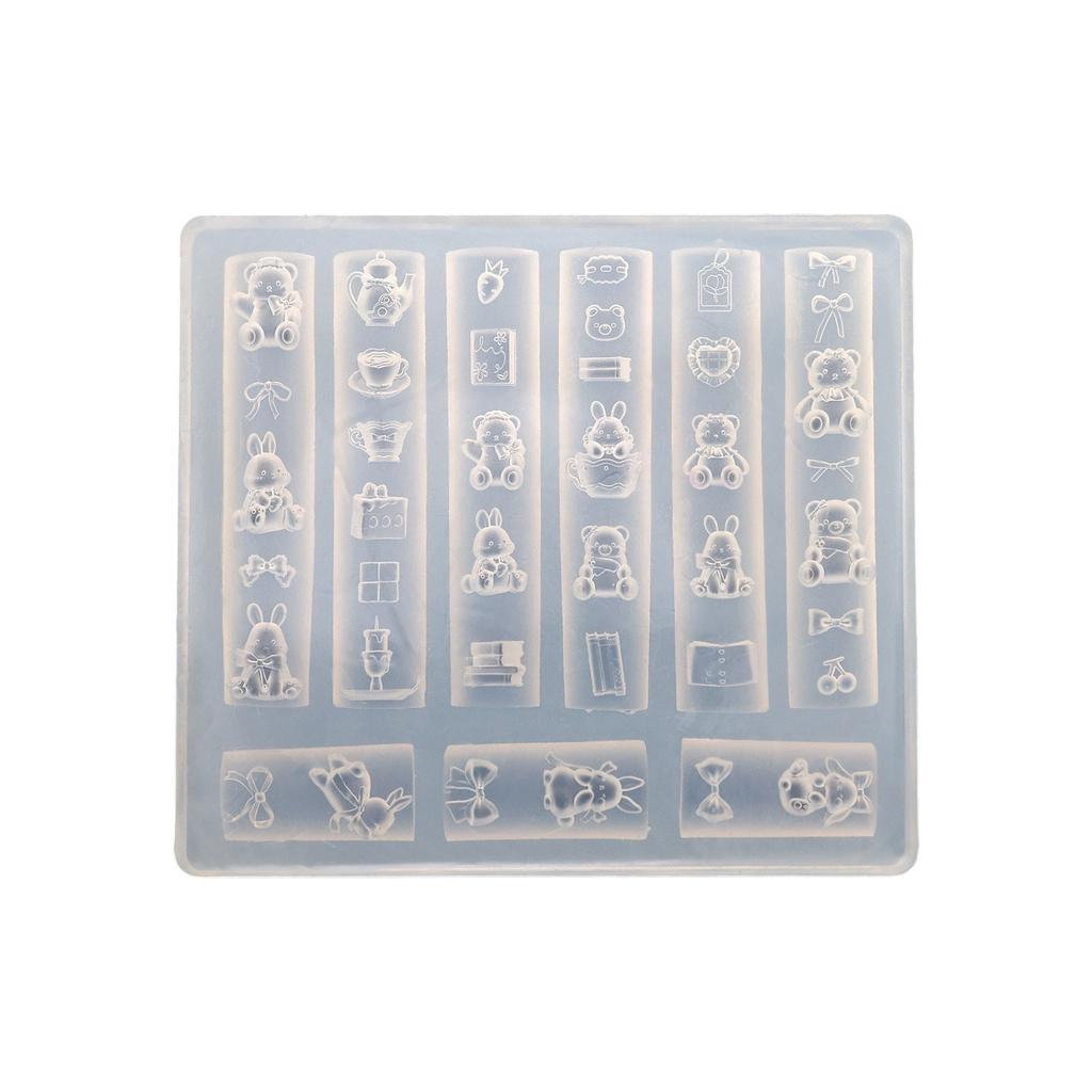 Многоразовая силиконовая форма для нейл-арта для 3D-дизайнов с узорами бабочки, цветка и луны, портативная для акриловых материалов для рукоделия