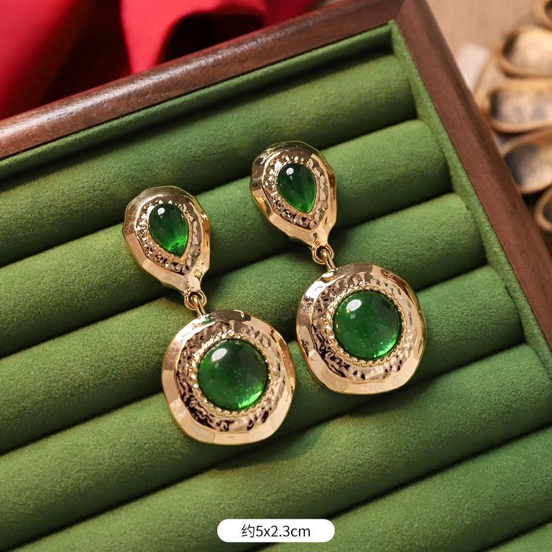 Retro Medieval Style Earrings, Colorful Treasures, Glazed Pearl Earrings, Exaggerated Court Style, Niche Personality, Baroque Stud Earrings for Women