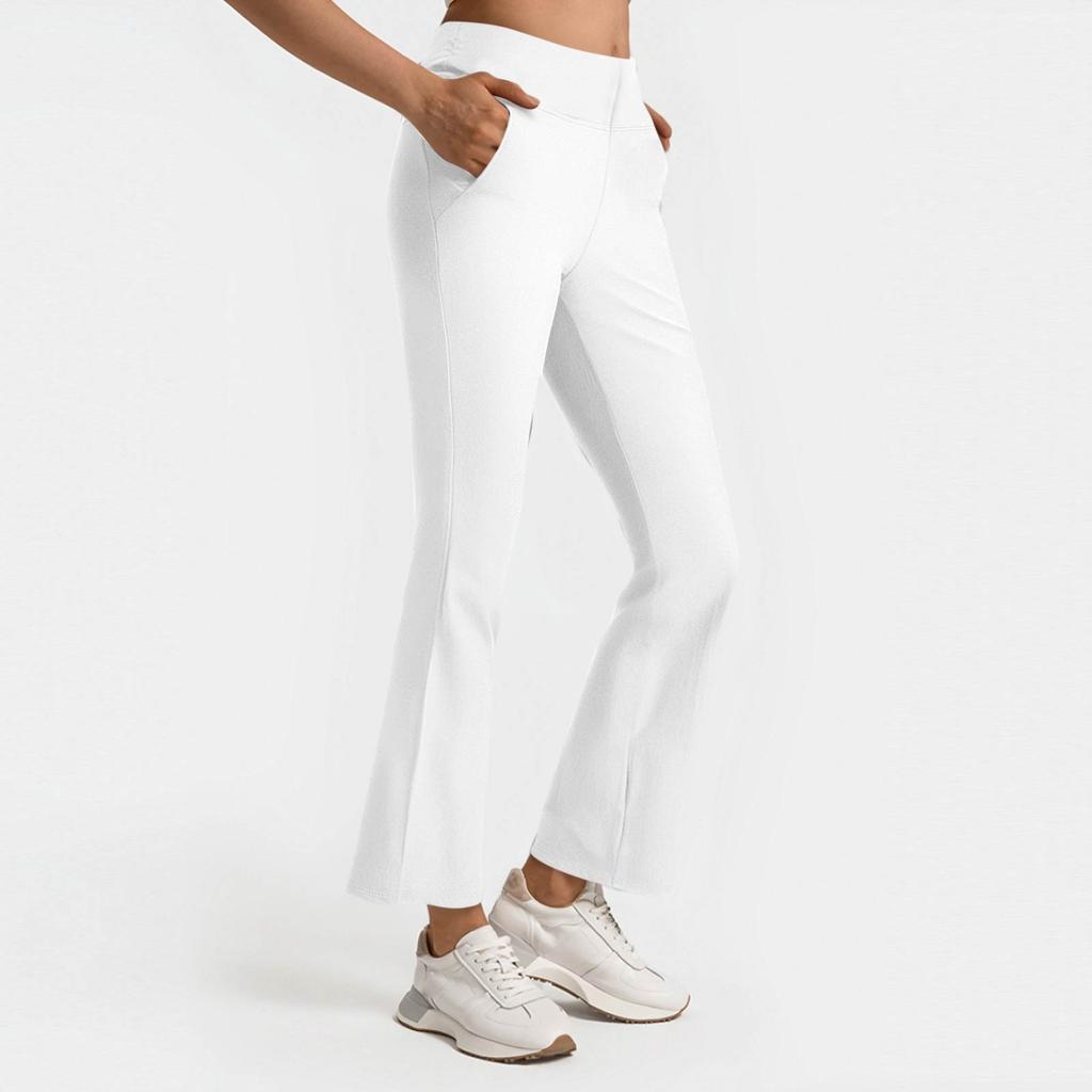 Женские повседневные модные брюки с эластичной талией, однотонные брюки с высокой талией