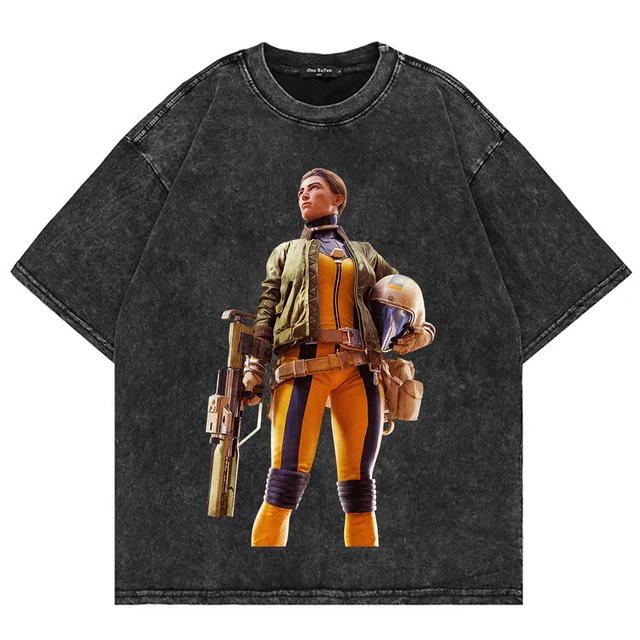 Винтажная стираная хлопковая футболка ARC Raiders для мужчин/женщин