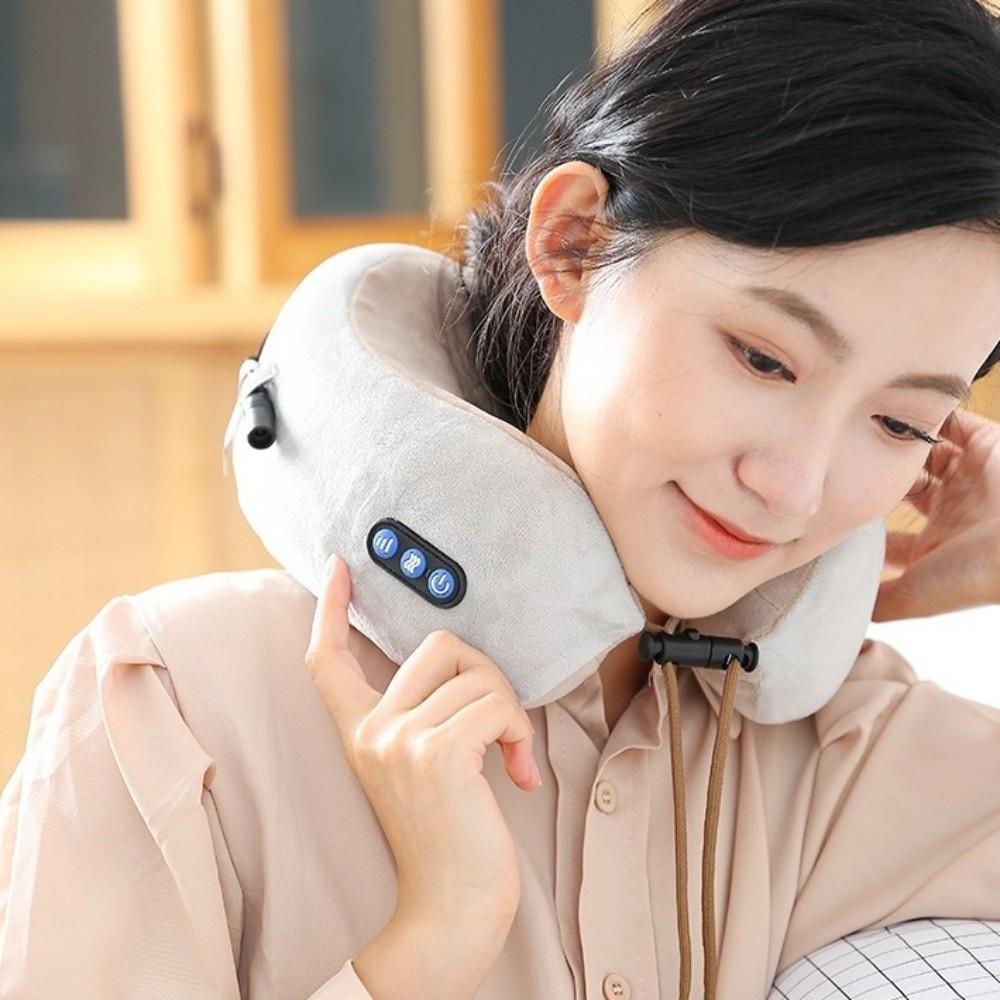 Vibration Massage Electric Neck Massager Intelligent Kneading Massage Pillow Outdoor Activities