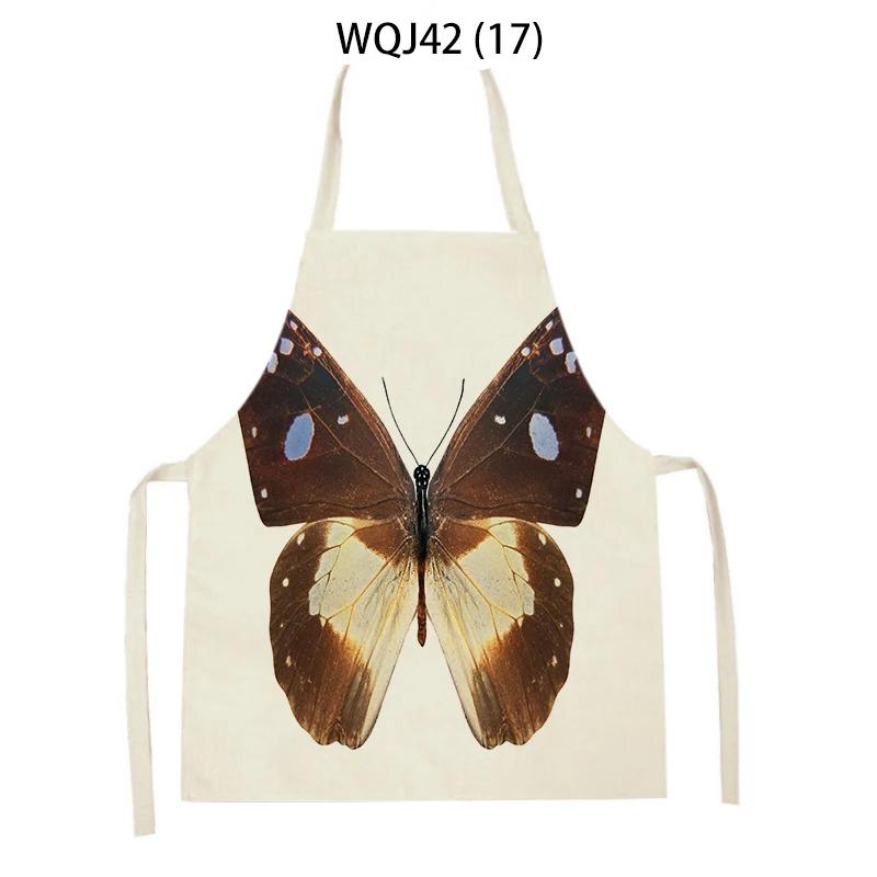 Animal Dog Bear Deer Pattern Kitchen Aprons for Adult Kids Linen Bib Home Cleaning Apron Butterfly Pattern Cooking Baking Aprons