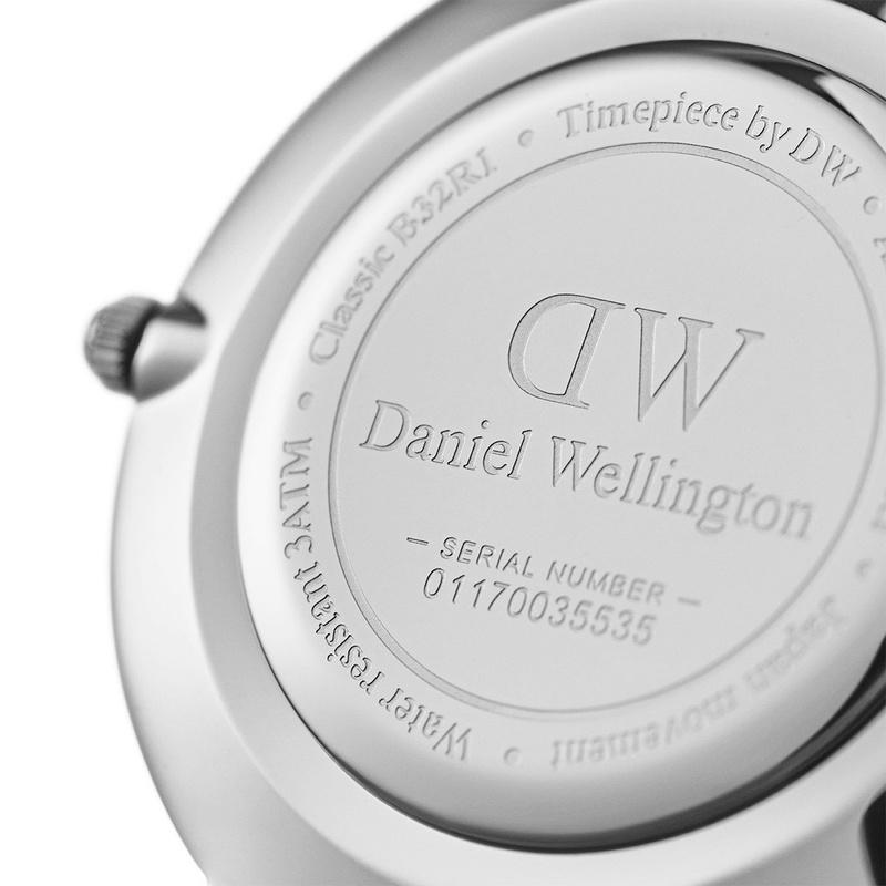 DANIEL WELLINGTON Европейские и американские часы Часы Кварцевый механизм Кожаный ремешок 32 мм Черный циферблат Женские часы Простые Модные DW00100178
