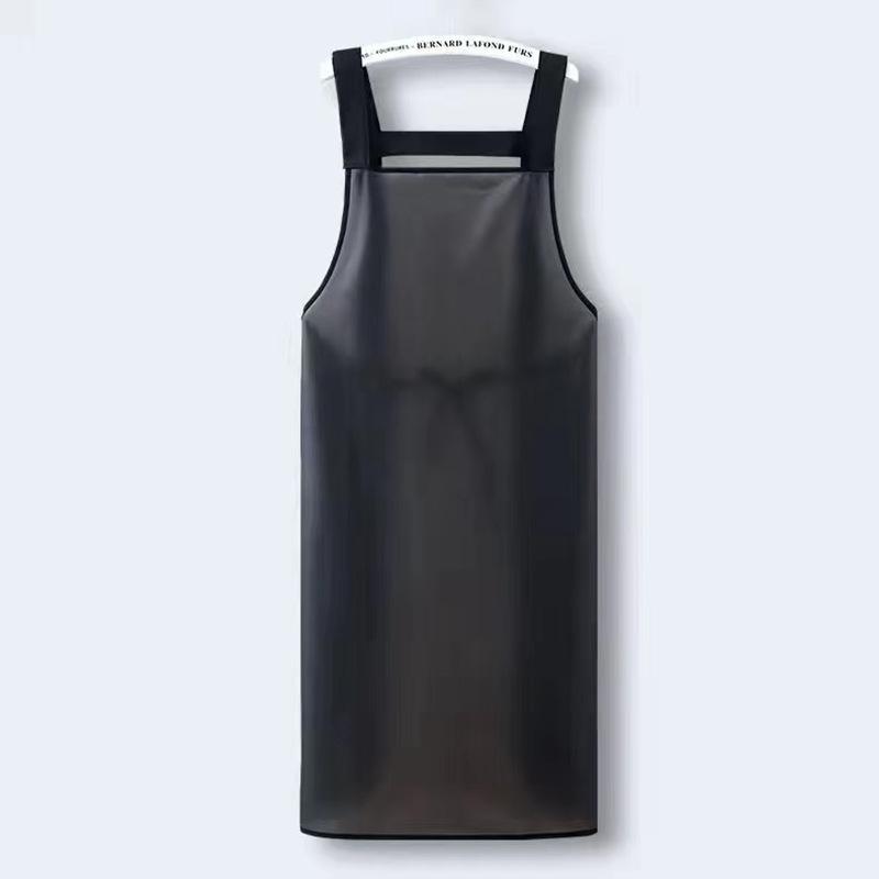 Waterproof Kitchen Apron Household PVC Oil Resistant Work Apron Transparent Black Dirt-Proof Cleaning Aprons