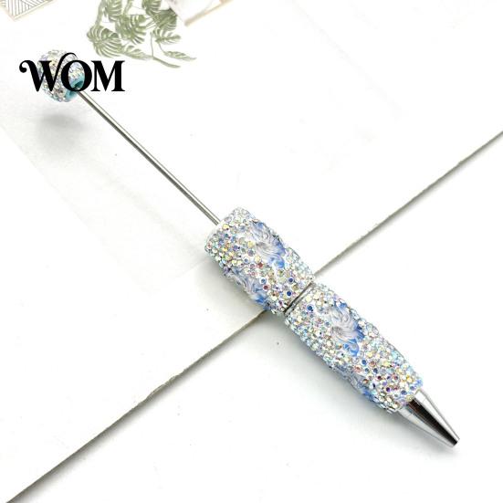 Diamond Beaded Pen DIY Glow-in-the-Dark Pen, Rhinestone Ballpoint Pens with Cartoon Charms, Cute Glitter Writing Character Design Tools for