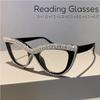 Luxury Diamond Cat Eye Reading Glasses for Women Oversized Blue Light Blocking Prebyopia Eyewear Finished Far Sighted Eyeglasses