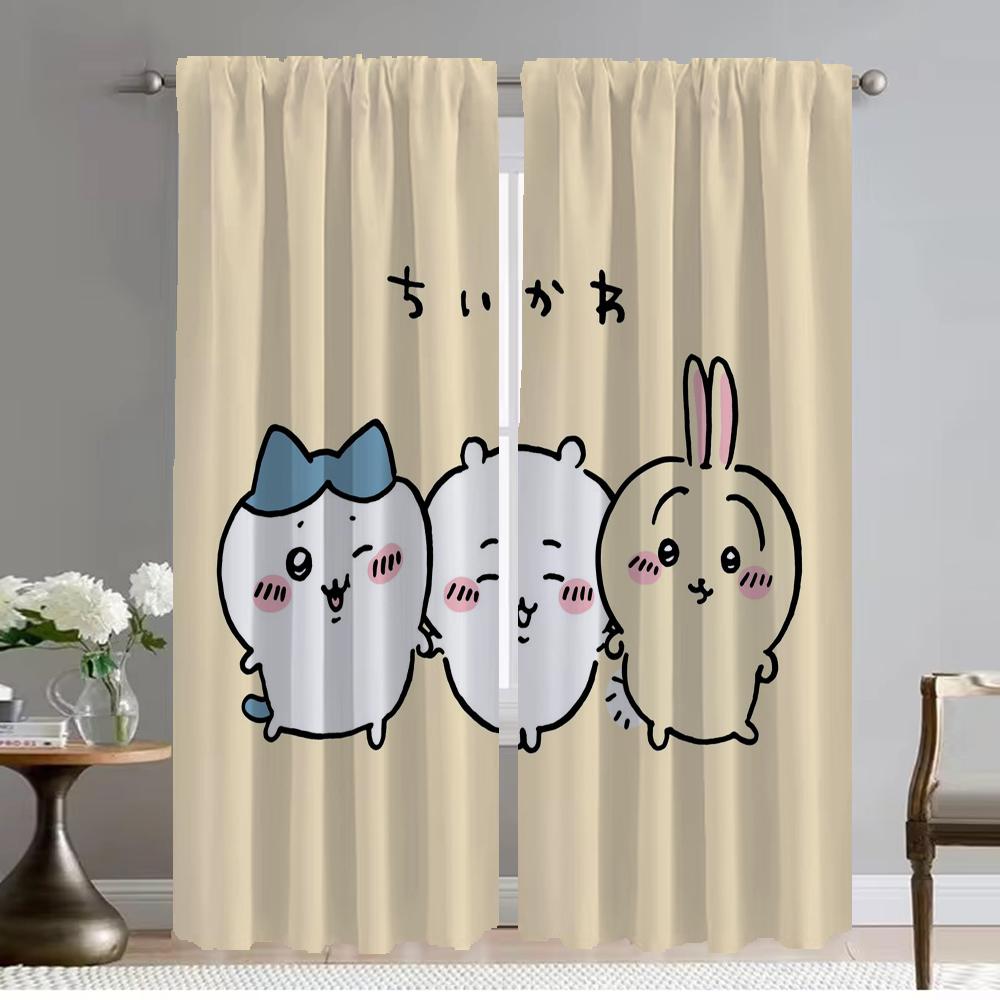 Anti-mosquito Curtains for Camera Chiikawaes Curtains Child Room Halloween Decoration Shades Window Curtain for Room 2 Panel